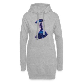 City Girl - Stadt Mädchen - Hoodie-Kleid - Grau meliert - Vorne