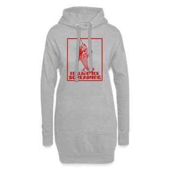 Schreiendes italienisches Eiscreme-Maskottchen - Hoodie-Kleid - Grau meliert - Vorne