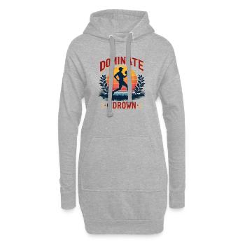 Dominer ou noyer – Motif sportif pour les athlètes - Sweat-shirt à capuche long Femme - gris chiné - Devant