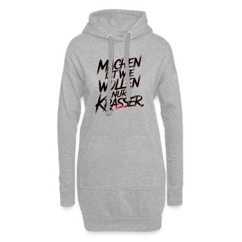 Machen ist wie wollen nur krasser - Hoodie-Kleid - Grau meliert - Vorne