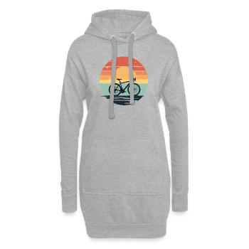 Tenue de vélo minimaliste - Sweat-shirt à capuche long Femme - gris chiné - Devant