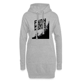 Faith moves mountains - Glaube versetzt Berge - Hoodie-Kleid - Grau meliert - Vorne