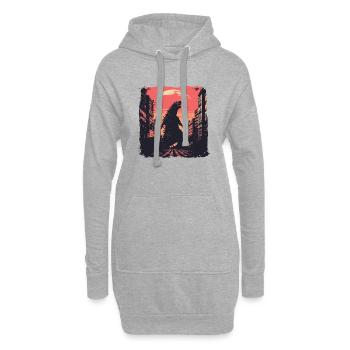 Kaiju Monster Design Coucher de soleil idée cadeau - Sweat-shirt à capuche long Femme - gris chiné - Devant