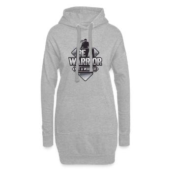 Soyez un guerrier, pas un dicton inspirant inquiet - Sweat-shirt à capuche long Femme - gris chiné - Devant