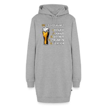 5G Bière Drôle Design Drôle Idée Cadeau Drôle - Sweat-shirt à capuche long Femme - gris chiné - Devant