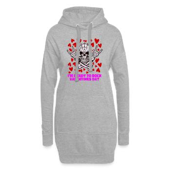 xoxo love you amore Blumen Frauen Valentinstag 14 - Hoodie-Kleid - Grau meliert - Vorne