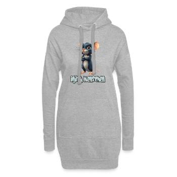 Lustige Ratte Mit Spruch, Igitt, Menschen - Hoodie-Kleid - Grau meliert - Vorne