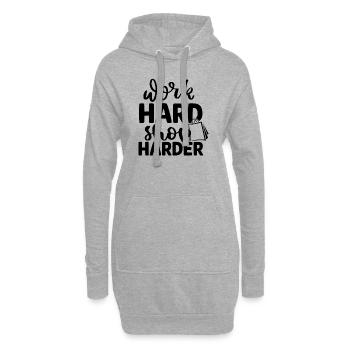 Arbeite hart, lande härter - Hoodie-Kleid - Grau meliert - Vorne