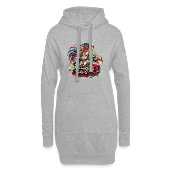 Costume de carnaval - Sweat-shirt à capuche long Femme - gris chiné - Devant