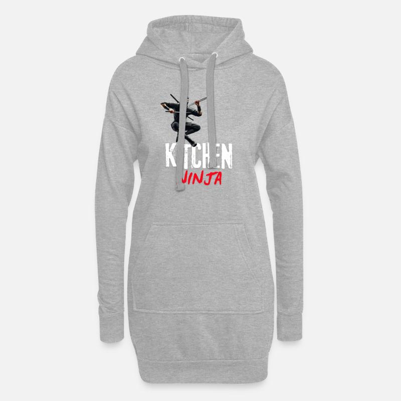 Kitchen Ninja – Sharp, Fast, Invisible - Hoodie Dress - heather grey