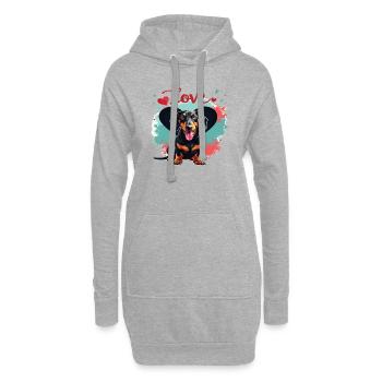 Teckel Chien Amour Teckel Dog Friends Amoureux des animaux - Sweat-shirt à capuche long Femme - gris chiné - Devant