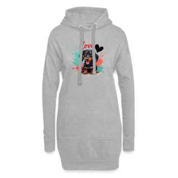 Teckel Chien Amour Teckel Dog Friends Amoureux des animaux - Sweat-shirt à capuche long Femme - gris chiné - Devant