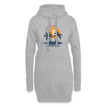 Retraite Bitcoin Btc – Investisseurs et traders en crypto - Sweat-shirt à capuche long Femme - gris chiné - Devant