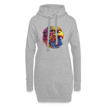 Adler Portrait - Hoodie-Kleid - Grau meliert - Vorne