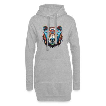 Portrait d’ours polaire Ours polaire - Sweat-shirt à capuche long Femme - gris chiné - Devant