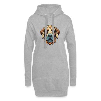 Kangal Hund Portrait - Hoodie-Kleid - Grau meliert - Vorne