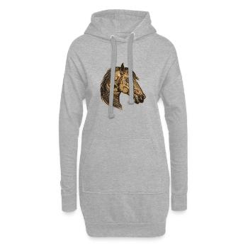 Pferd Porträt - Hoodie-Kleid - Grau meliert - Vorne