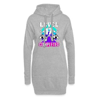 17 Anniversaire - Sweat-shirt à capuche long Femme - gris chiné - Devant