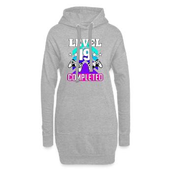 19 geburtstag - Hoodie-Kleid - Grau meliert - Vorne