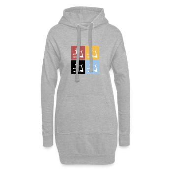Carrés Gym Tapis roulant Fitness Sports Hobby Drôle - Sweat-shirt à capuche long Femme - gris chiné - Devant