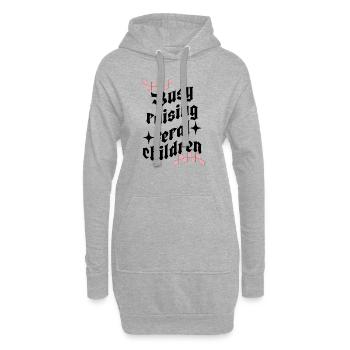 Beschäftigt mit der Erziehung wilder Kinder, lustige Mutter - Hoodie-Kleid - Grau meliert - Vorne