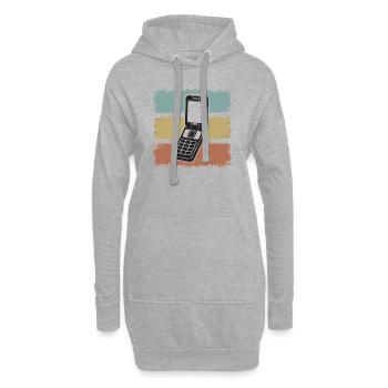 Klassisches Klapphandy, Vintage-Handy, Handy - Hoodie-Kleid - Grau meliert - Vorne