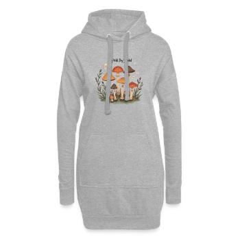 Champignons Motif Forêt Rétro Pour Les Amoureux de la Nature - Sweat-shirt à capuche long Femme - gris chiné - Devant