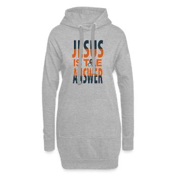 Jésus est la réponse - Jesus ist die Antwort - Sweat-shirt à capuche long Femme - gris chiné - Devant