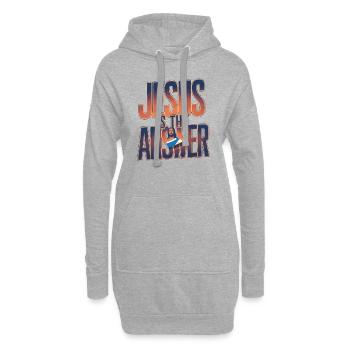 Jésus est la réponse - Jesus ist die Antwort - Sweat-shirt à capuche long Femme - gris chiné - Devant