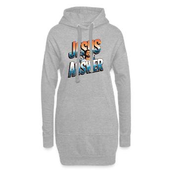 Jésus est la réponse - Jesus ist die Antwort - Sweat-shirt à capuche long Femme - gris chiné - Devant