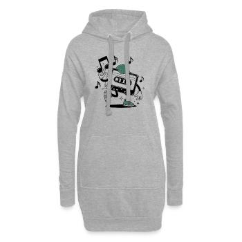 Cassette retro De Fête Rétro année 80 et 90 - Sweat-shirt à capuche long Femme - gris chiné - Devant