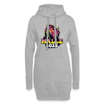 Malle 2025 Palmiers de Noël - Sweat-shirt à capuche long Femme - gris chiné - Devant