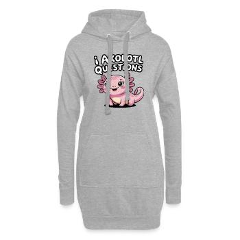 I Axolotl questions Jeu de mots Mignon amphibien Salamandre - Sweat-shirt à capuche long Femme - gris chiné - Devant