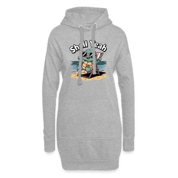 Coquillage Mignon Tortue Amoureux Jeu de mots Drôle Animal - Sweat-shirt à capuche long Femme - gris chiné - Devant