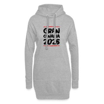 Gran Canaria 2025 Spruch - Hoodie-Kleid - Grau meliert - Vorne