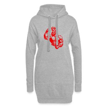 Statue antique du combattant grec - Sweat-shirt à capuche long Femme - gris chiné - Devant