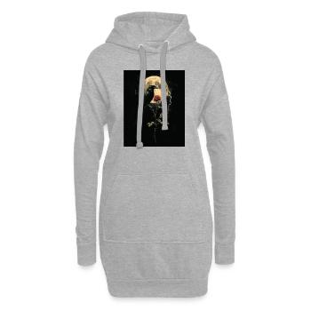 Corbeau Rose Lune Sombre Gothique Corbeau Noir - Sweat-shirt à capuche long Femme - gris chiné - Devant
