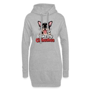I like my Chihuahua Hundeliebe - Hoodie-Kleid - Grau meliert - Vorne