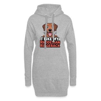 J’aime mon Rhodesian Ridgeback Hundeliebe - Sweat-shirt à capuche long Femme - gris chiné - Devant