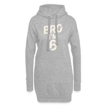 Frère, j’ai 6 ans – Design d’anniversaire cool - Sweat-shirt à capuche long Femme - gris chiné - Devant
