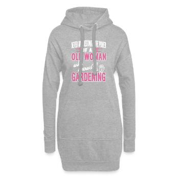 Powerful Woman Who Loves Gardening Humor - Hoodie-Kleid - Grau meliert - Vorne