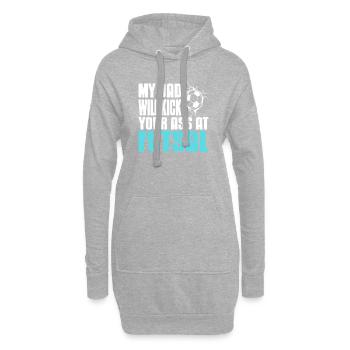 My Dad Will Kick Your Ass at Futsal Funny Pride - Hoodie-Kleid - Grau meliert - Vorne