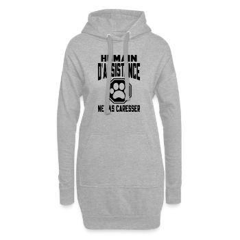 Humain d’assistance Ne pas caresser - Sweat-shirt à capuche long Femme - gris chiné - Devant