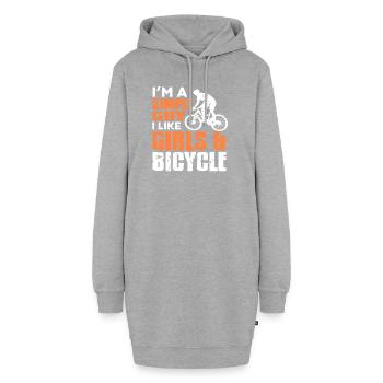 Un gars simple qui aime les vélos et les femmes - Sweat-shirt à capuche long Femme - gris chiné - Devant
