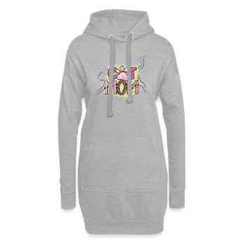 Katzen-Mama - Hoodie-Kleid - Grau meliert - Vorne