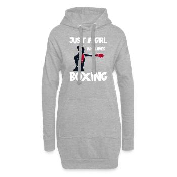 Juste une fille qui aime boxer boxe boxe en disant - Sweat-shirt à capuche long Femme - gris chiné - Devant