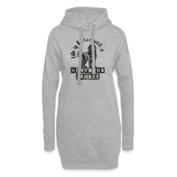 Neufundländer - Hoodie-Kleid - Grau meliert - Vorne