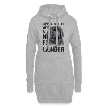 Neufundländer - Hoodie-Kleid - Grau meliert - Vorne