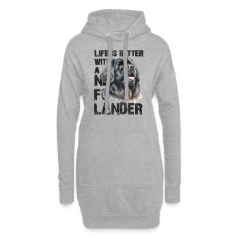 Neufundländer - Hoodie-Kleid - Grau meliert - Vorne