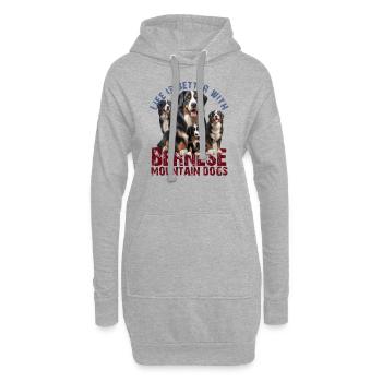 Bouvier bernois - Sweat-shirt à capuche long Femme - gris chiné - Devant